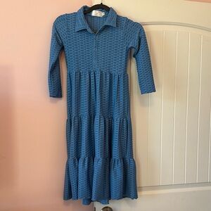 K and K boutique Blue Textured girls Dress